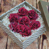 Artisan Belgian dark chocolate roses arranged elegantly for gifting