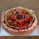 Whole 10-inch Italian Crostata fruit tart with fresh seasonal fruit topping