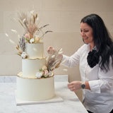 Award-winning Medovik honey wedding cake with dried flowers delivered to Cambridge from North London