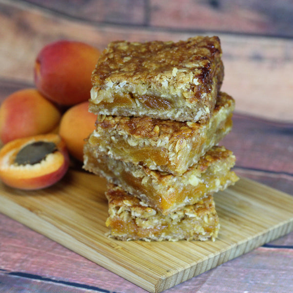 Oats and Apricot Bars made with golden oats and sweet apricots — a wholesome treat from Prestige Patisserie.