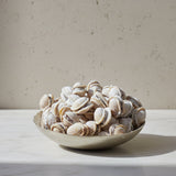 Romanian Walnut Cookies filled with chocolate, rum, honey, and crushed walnuts, dusted with icing sugar made in North London.