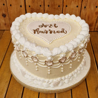 Wedding cake consultation with cake samples and Prosecco in North London bakery garden with head pastry chef Geanina