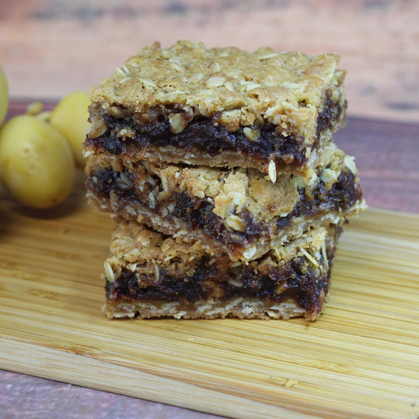Handcrafted oat bar with soft date filling