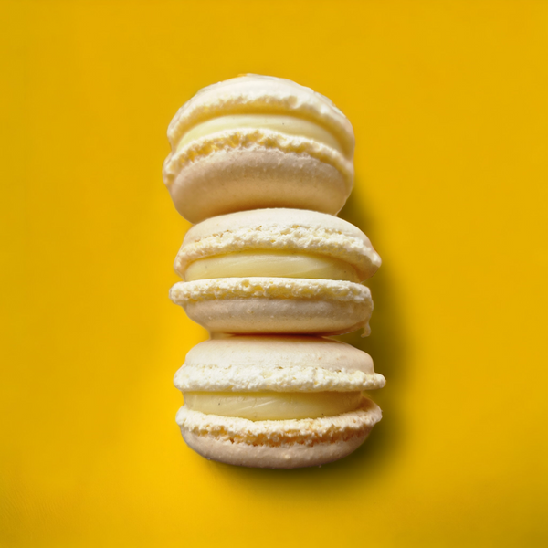 24 White Chocolate and Vanilla Macarons - Wheat Free
